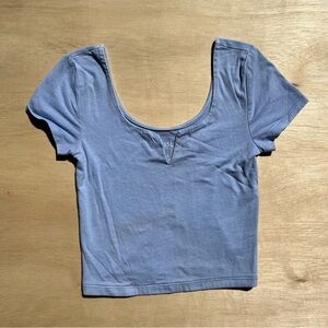 Blue short sleeve fitted scoop neck top women’s XS Aéropostale